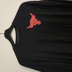 Project Rock Under Armour long sleeve t-shirt, Large, Black and red